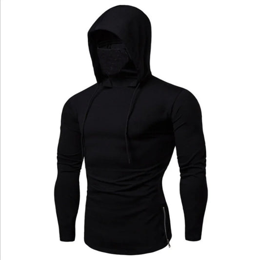 Gym Thin Short Sleeve Hoodie with Mask