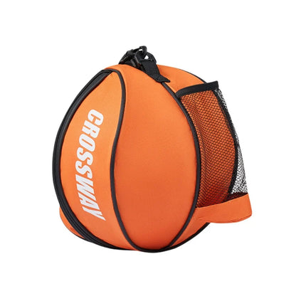Basketball/Soccer Carrier with Shoulder Strap & 2 Side Mesh Pockets