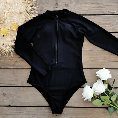Women's Long Sleeve One-Piece Surf Swimsuit