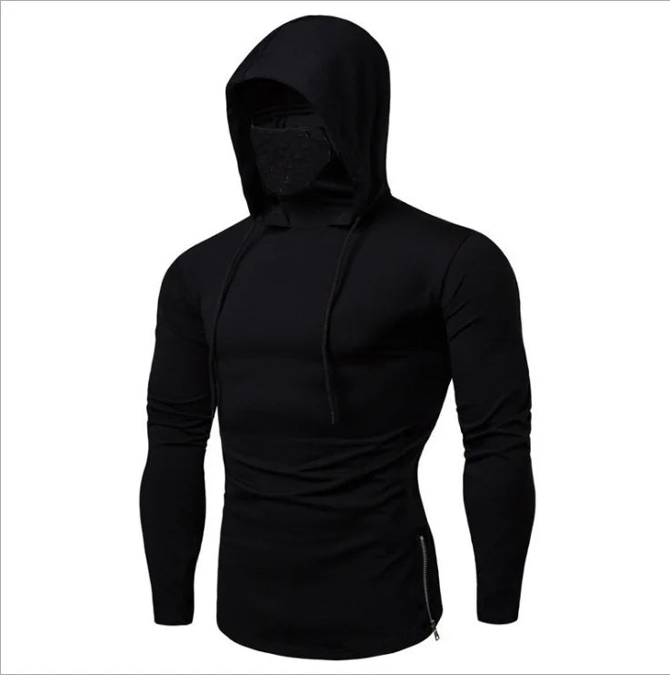 Gym Thin Short Sleeve Hoodie with Mask