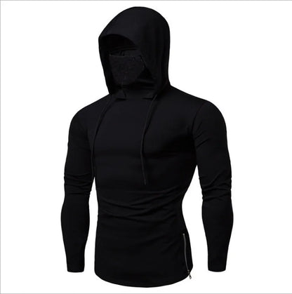 Gym Thin Short Sleeve Hoodie with Mask