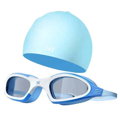 Professional Swimming Goggles & Silicone Cap