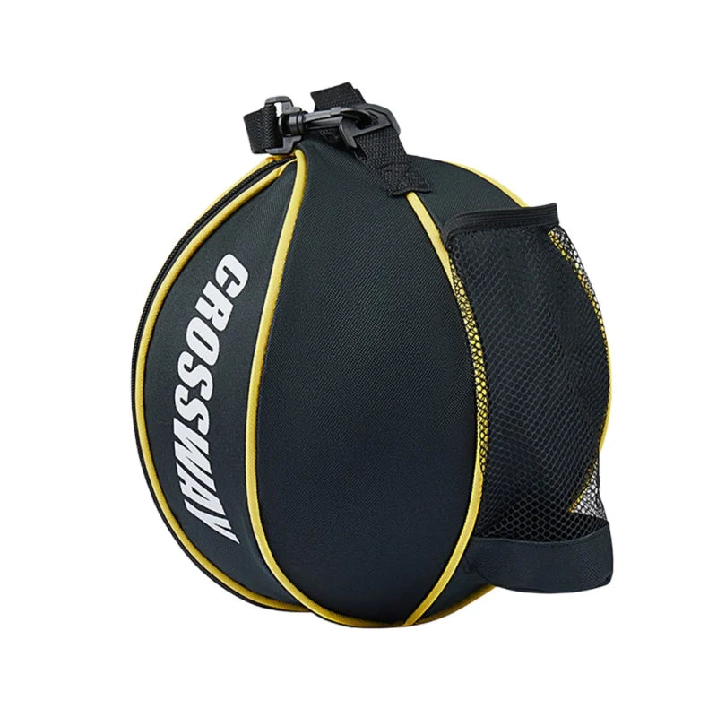 Basketball/Soccer Carrier with Shoulder Strap & 2 Side Mesh Pockets
