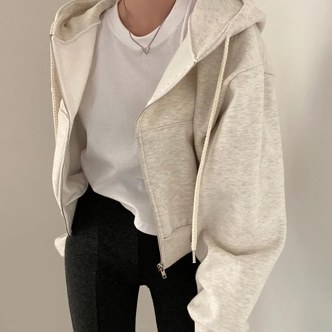 Solid Long Sleeve Loose Jacket Coat