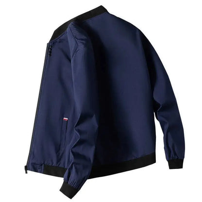 Men’s Fashion Windproof Jacket – Solid Color Coat with Zipper