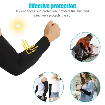 1 Pair UV Protection Cooling Arm Sleeves for Outdoor Sports