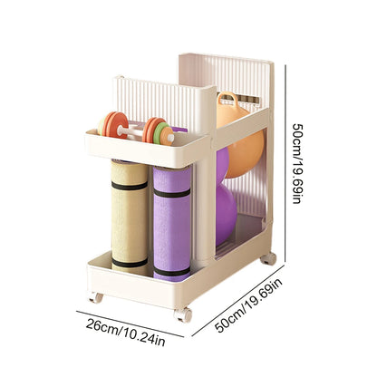 Large Capacity Sports Equipment Storage Rack with Wheels