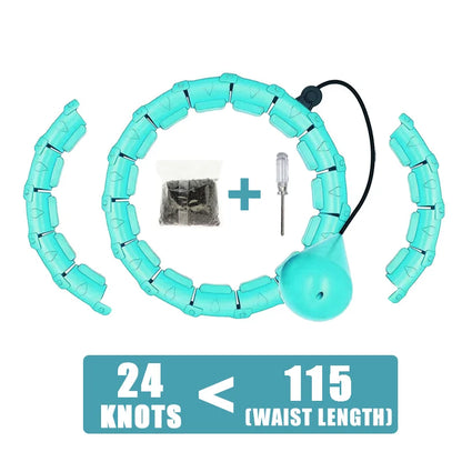 2-in-1 Adjustable Fitness Hoop with Detachable Knots for Plus Size Weight Loss