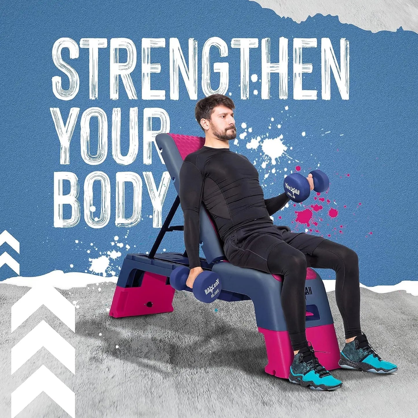 4-in-1 Fitness Stepper, Weight Bench, and Plyo Box for Full-Body Cardio Workouts