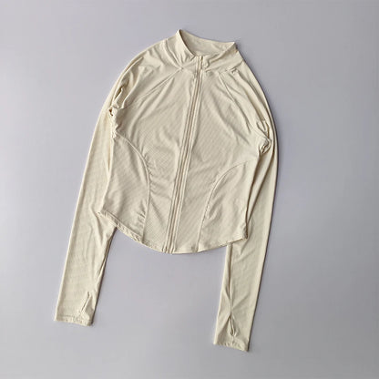 Women's Quick-Dry, Stretchy Zip-Up Fitness & Yoga Top for Running & Outdoor Wear