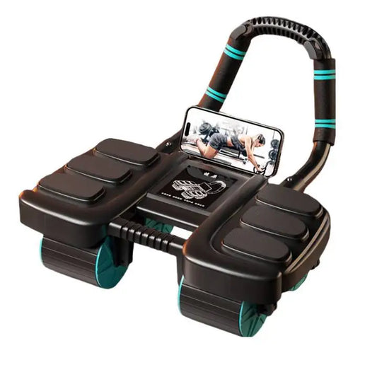 Six-Wheel Abdominal Exerciser for Home Gym Fitness | Automatic Rebound Abs Wheel