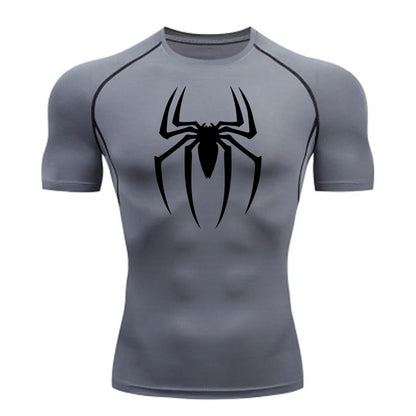 Short Sleeve - Spider Print Compression Shirt