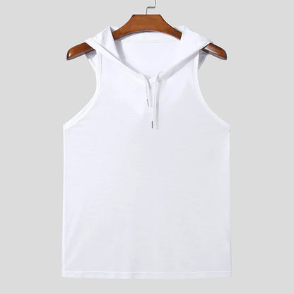 Men's Sexy Solid Color Transparent Summer Fitness Vest