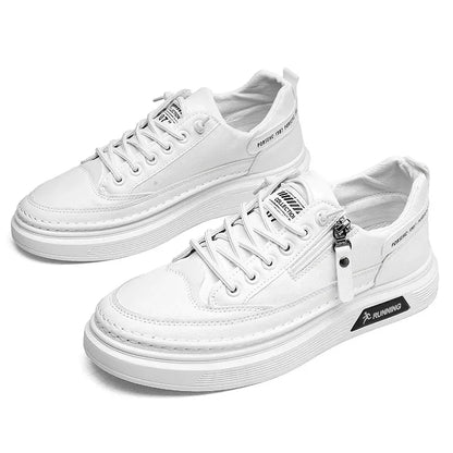 White Sneakers Summer Lace Up - Thick Bottom & Casual Flats