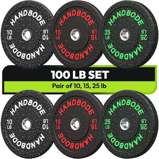 High-Bounce Bumper Plates Set (2-inch-hole) – 45-300lb for Home Gym