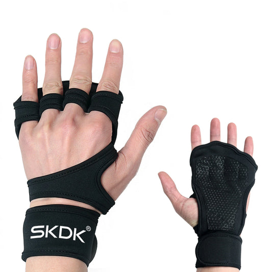 Weight Lifting Fitness Gloves With Wrist Wraps Silicone Gel