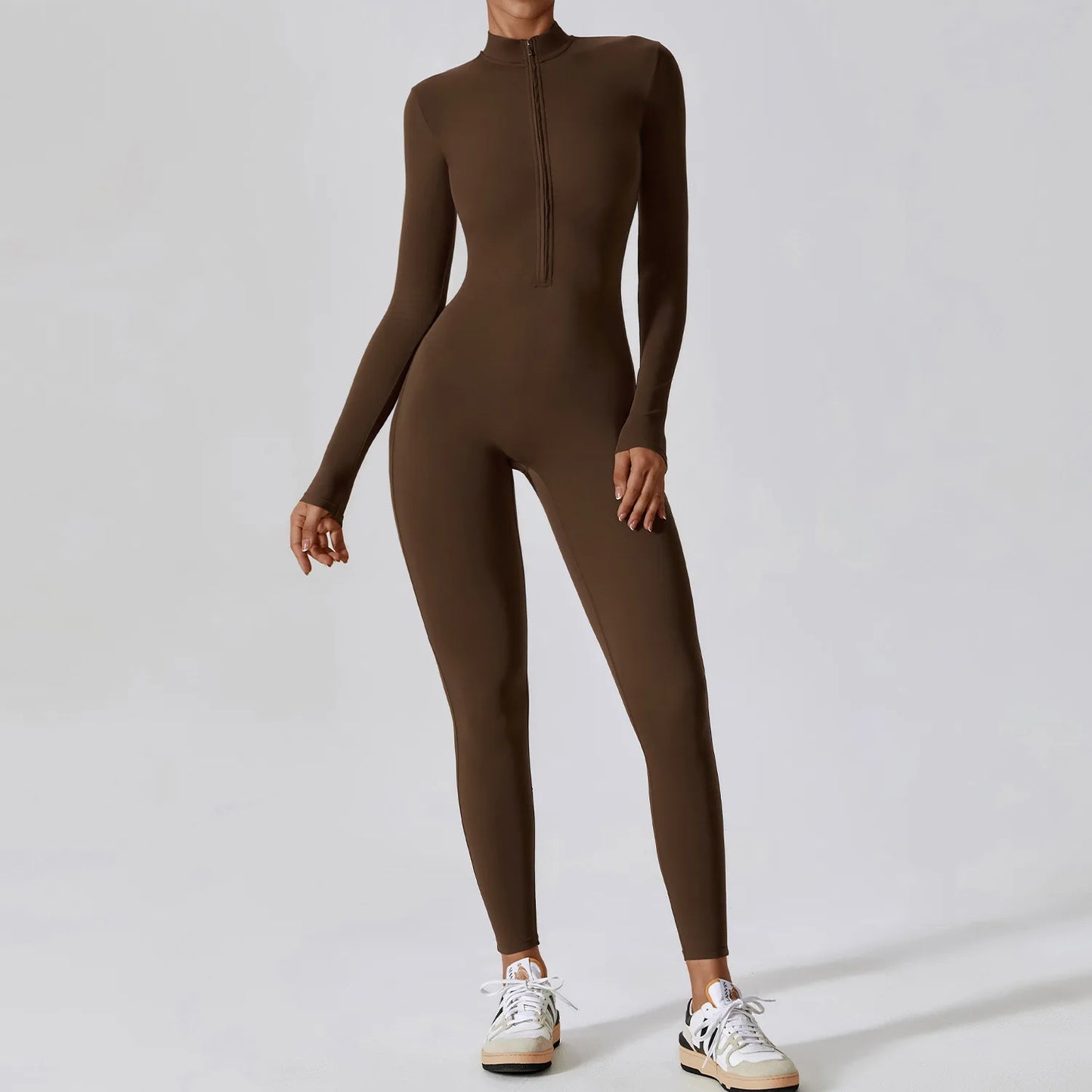 Yoga Boilersuit Long Sleeved Women's Sportswear - Gym Zipper Jumpsuits