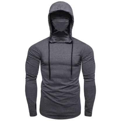 Gym Thin Short Sleeve Hoodie with Mask