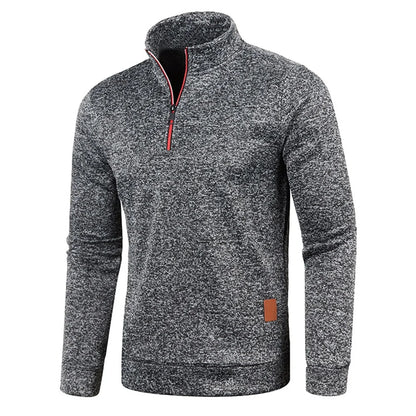 Half Zipper Solid Color Turtleneck Hoodie