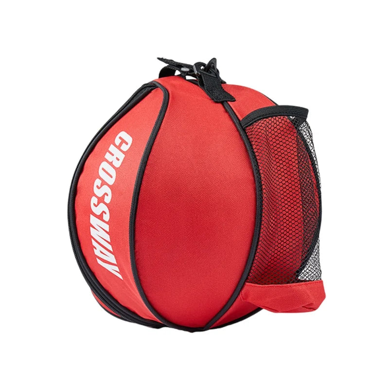 Basketball/Soccer Carrier with Shoulder Strap & 2 Side Mesh Pockets