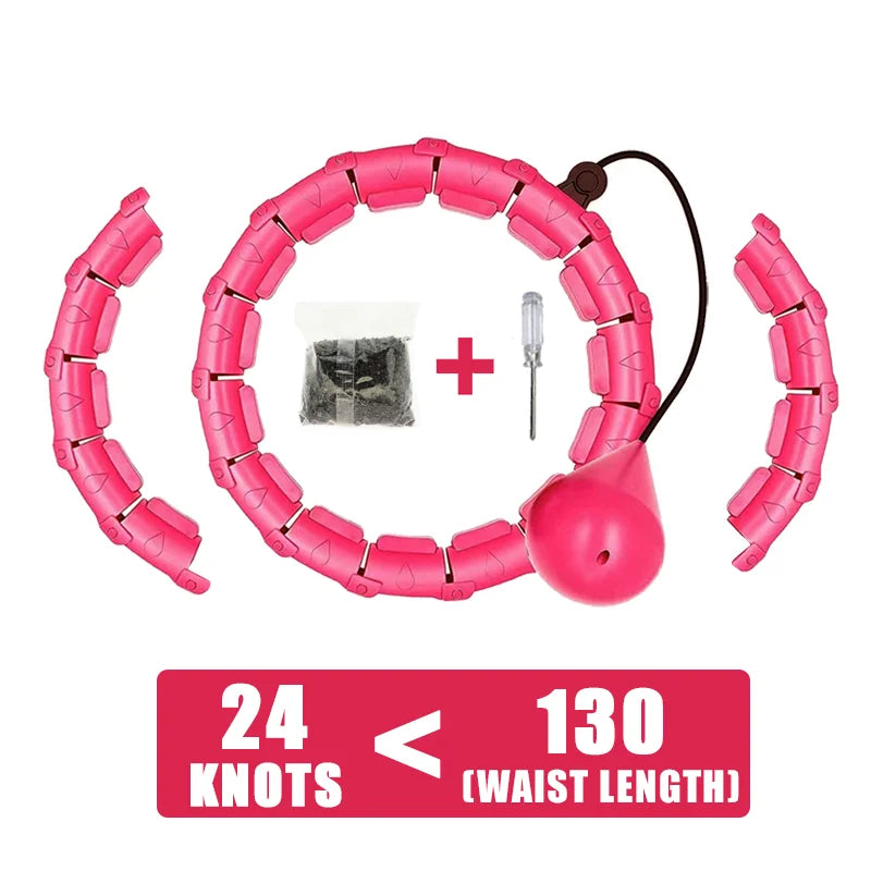 2-in-1 Adjustable Fitness Hoop with Detachable Knots for Plus Size Weight Loss