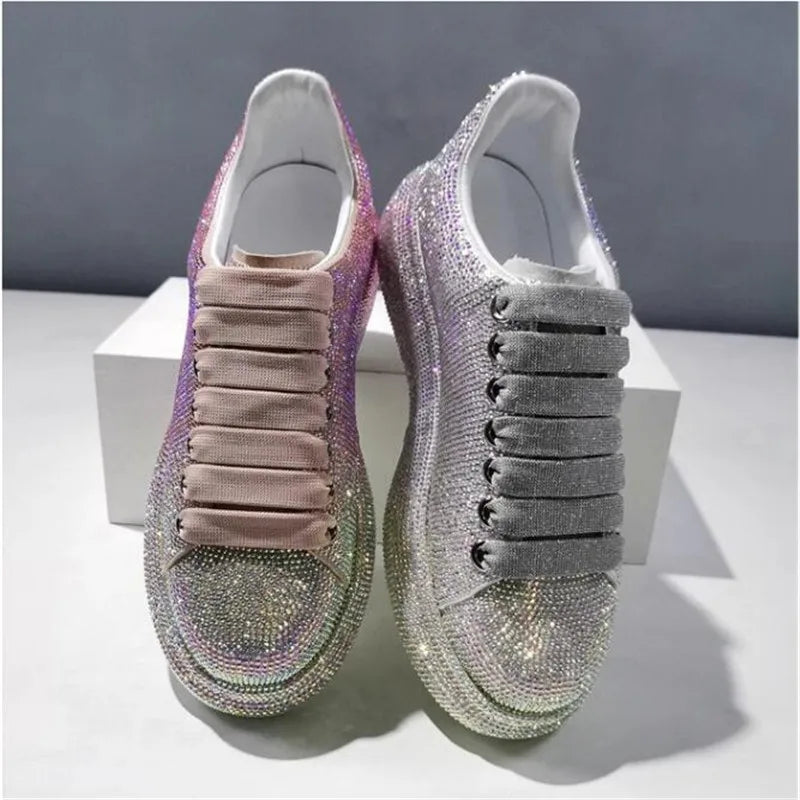 Luxury Rhinestone Crystal Platform Sneakers