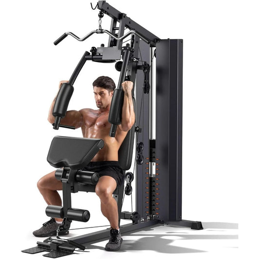 Full Body Training Equipment with 154LBS Weight Stack & Pulley System