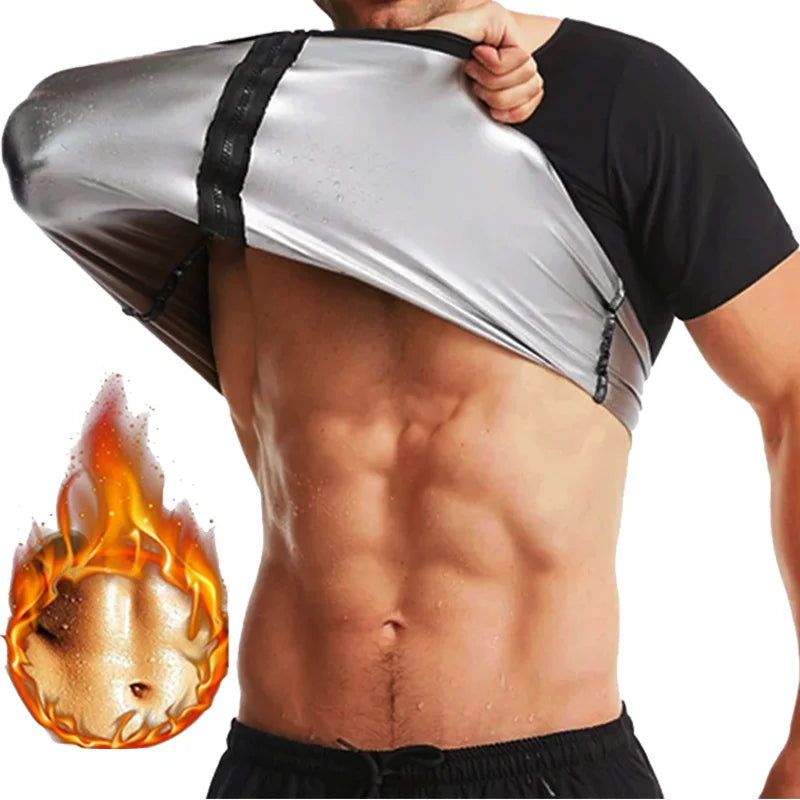 Men Sweat Sauna T-shirt Heat Trapping Compres