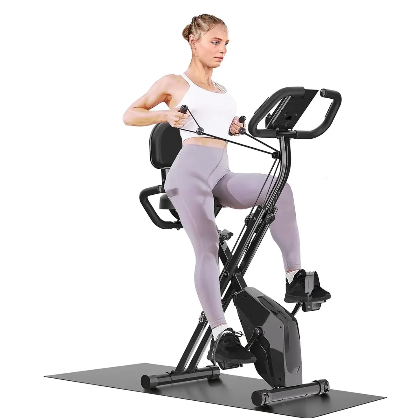 Foldable Exercise Bike - LCD Display for Home Fitness