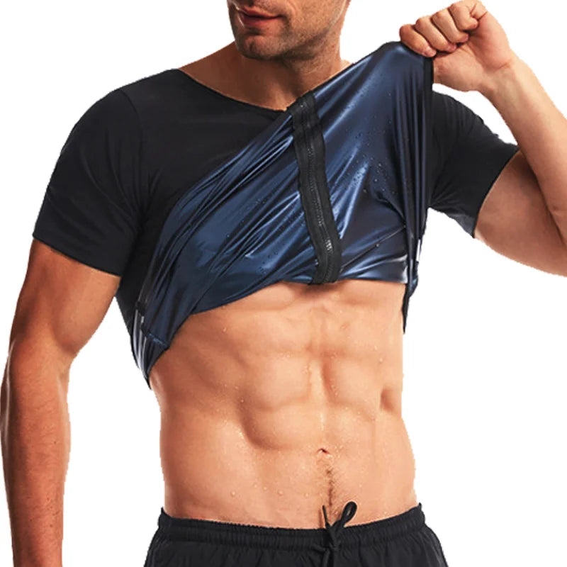 Men Sweat Sauna T-shirt Heat Trapping Compres