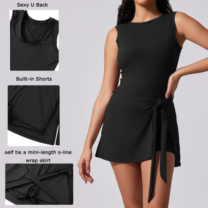 Sleeveless Athletic Skort Dress for Workout