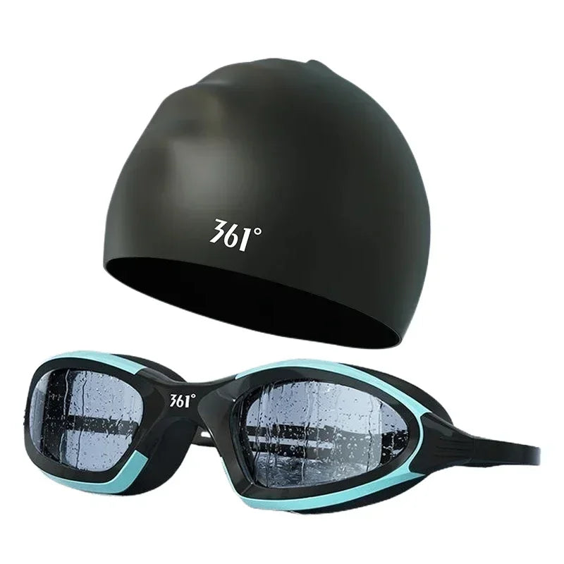 Professional Swimming Goggles & Silicone Cap