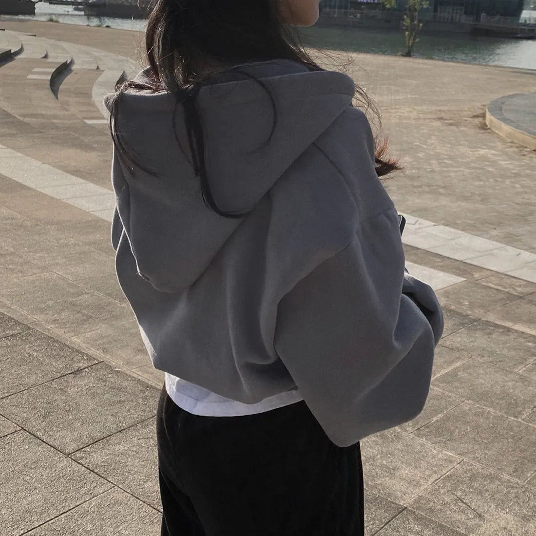 Solid Long Sleeve Loose Jacket Coat