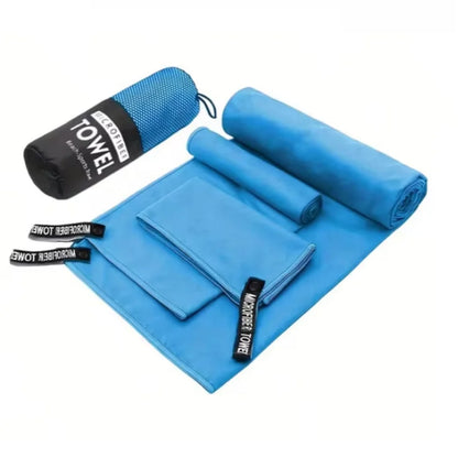 Microfiber Travel Towel Set – 3-in-1 Quick Dry Gym-Towels