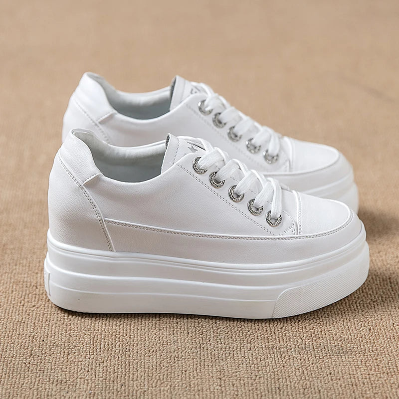 White Platform Sneakers for Women | Casual Autumn Fashion