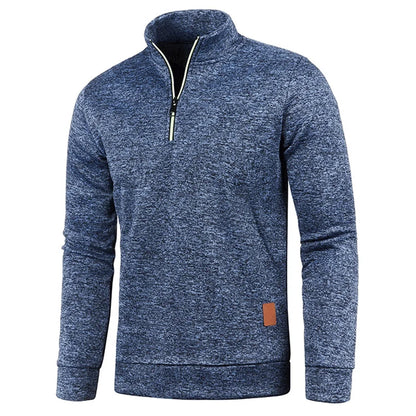 Half Zipper Solid Color Turtleneck Hoodie