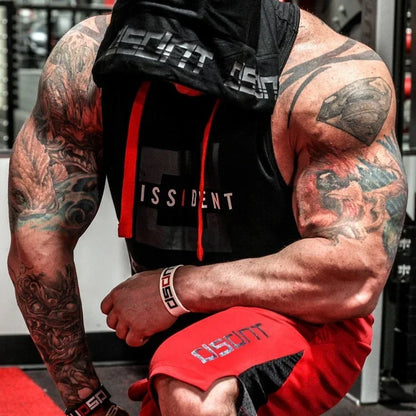 Men’s Sleeveless Fitness Hoodie – Muscle Gym Tank Top