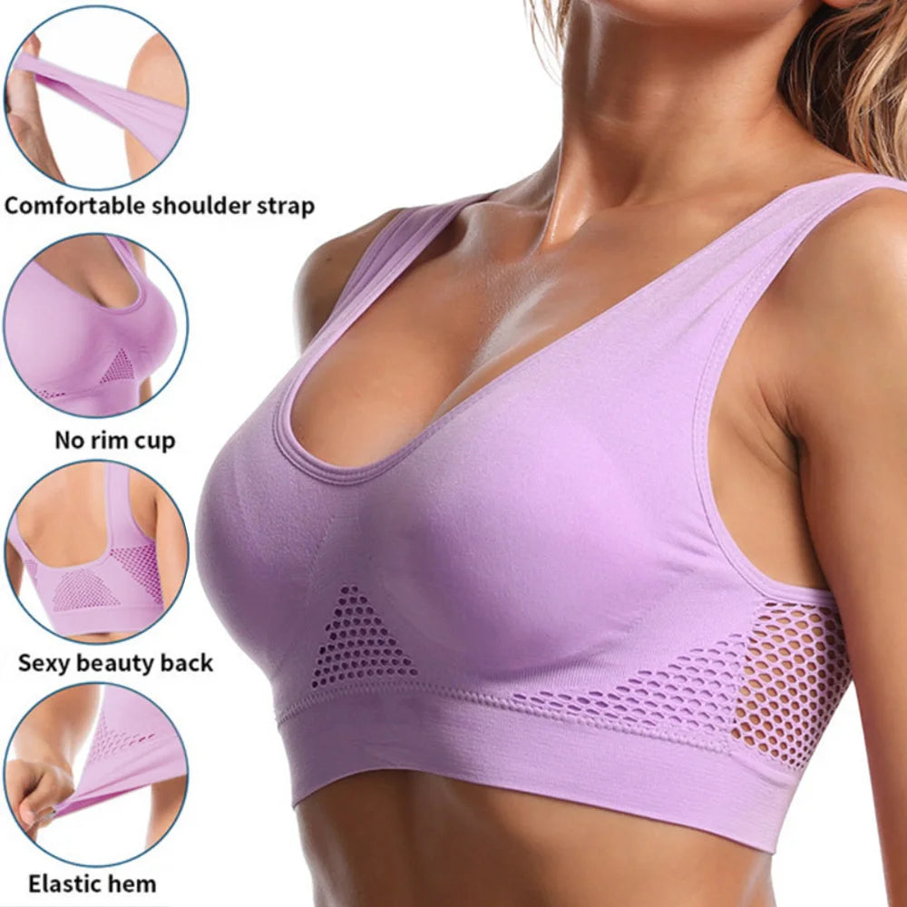 Seamless Mesh Sports Bra for Women