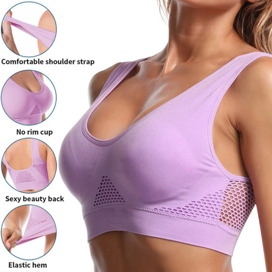 Seamless Mesh Sports Bra for Women