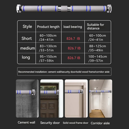 Heavy Duty Telescopic Doorway Pull-Up Bar
