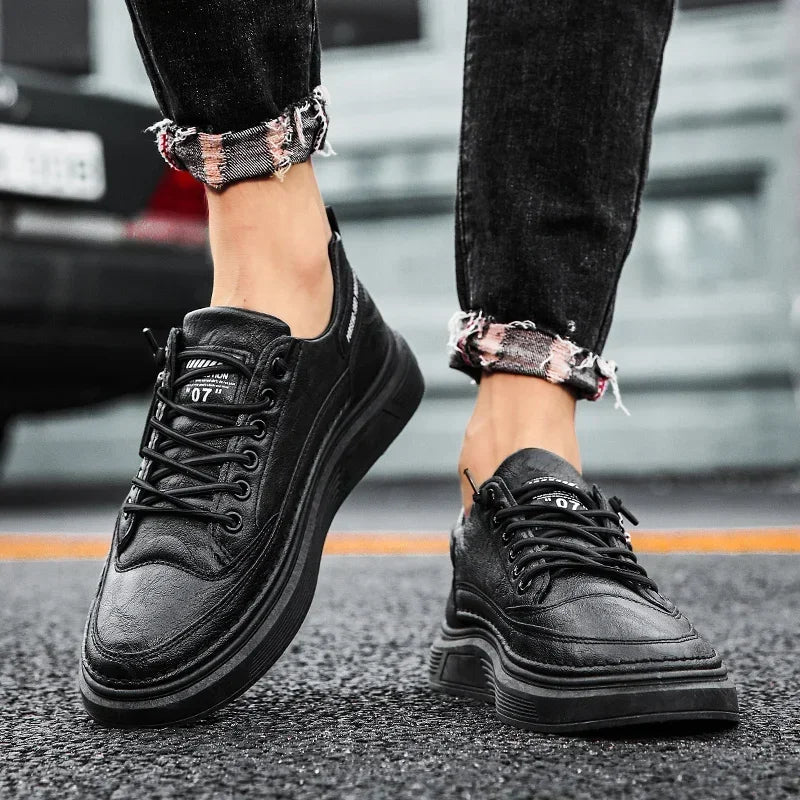 White Sneakers Summer Lace Up - Thick Bottom & Casual Flats