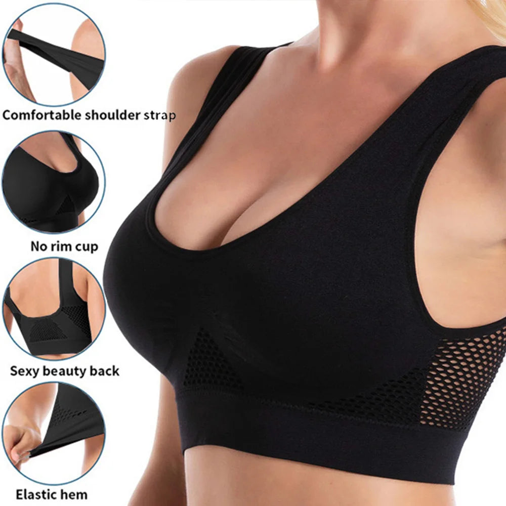 Seamless Mesh Sports Bra for Women