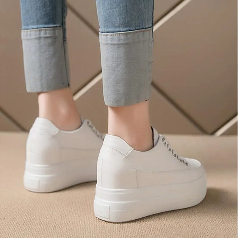 White Platform Sneakers for Women | Casual Autumn Fashion