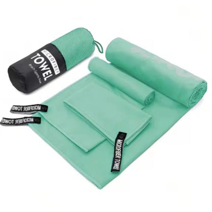 Microfiber Travel Towel Set – 3-in-1 Quick Dry Gym-Towels