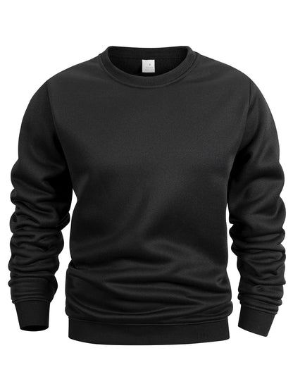 Men’s Long Sleeve Pullover – Crew Neck Solid Sweatshirt