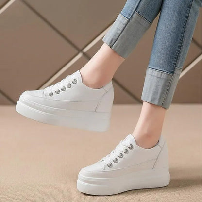 White Platform Sneakers for Women | Casual Autumn Fashion