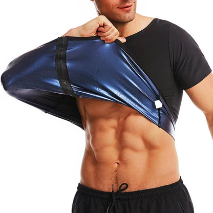 Men Sweat Sauna T-shirt Heat Trapping Compres