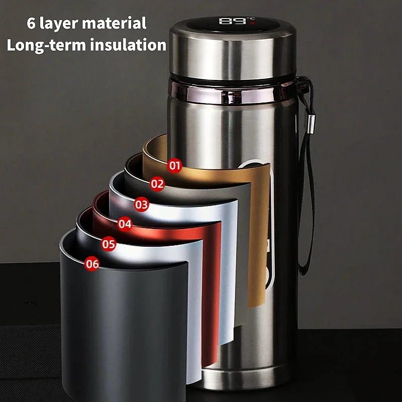 500ml-1 Liter Stainless Steel Thermos Bottle with LED Temperature Display