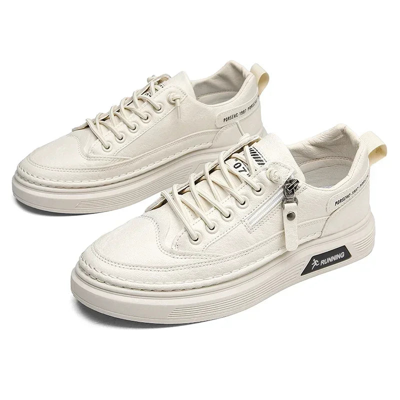 White Sneakers Summer Lace Up - Thick Bottom & Casual Flats