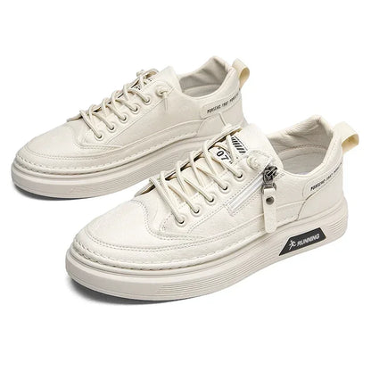 White Sneakers Summer Lace Up - Thick Bottom & Casual Flats